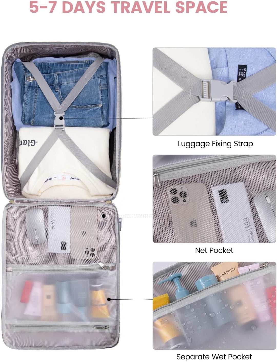 LOVEVOOK Mochila de viaje de 50 litros para mujeres y hombres, equi...