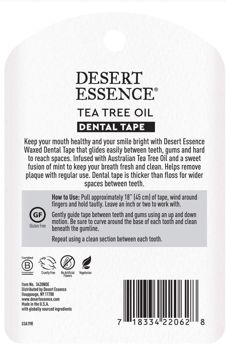 Desert Essence Cinta dental de aceite de árbol de té, 30 yardas, pa...
