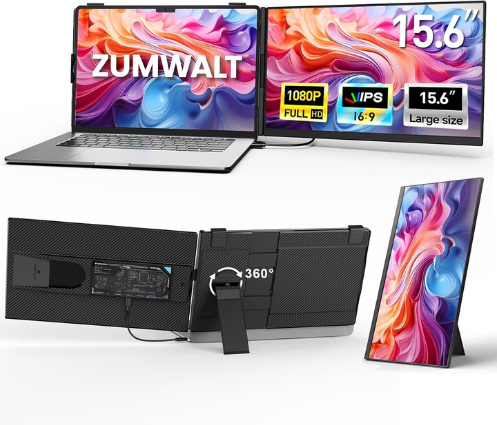 ZUMWALT - Extensor de pantalla para portátil de 15,6 pulgadas, exte...