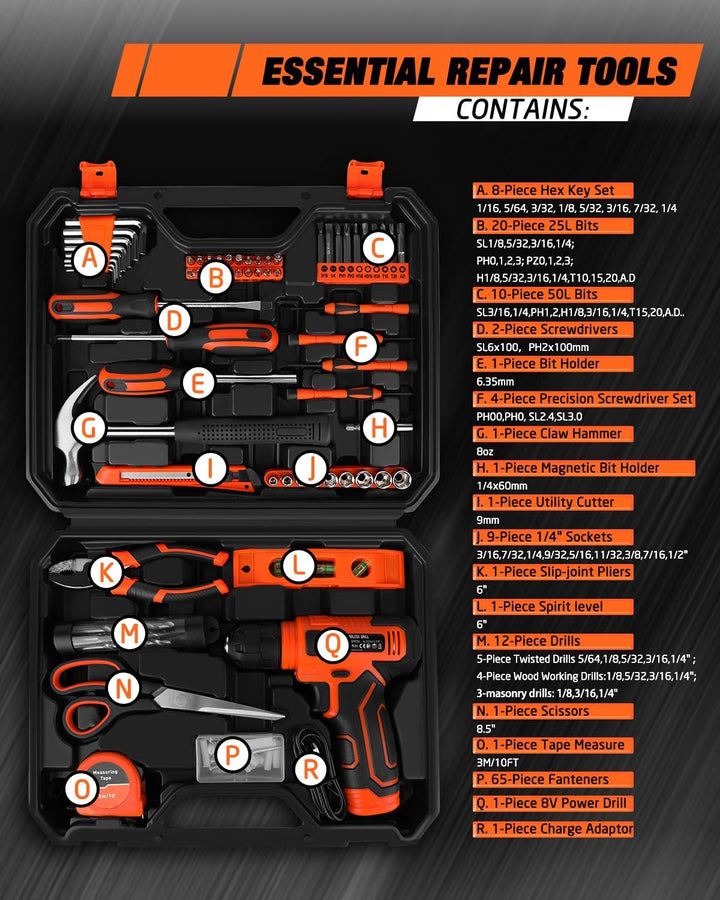 Juego de herramientas de 139 piezas \u2013 Kit de herramientas con...