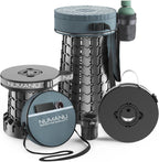 Taburete plegable redondo XXL, cojín 3 en 1 + bolsa, tapa máxima de