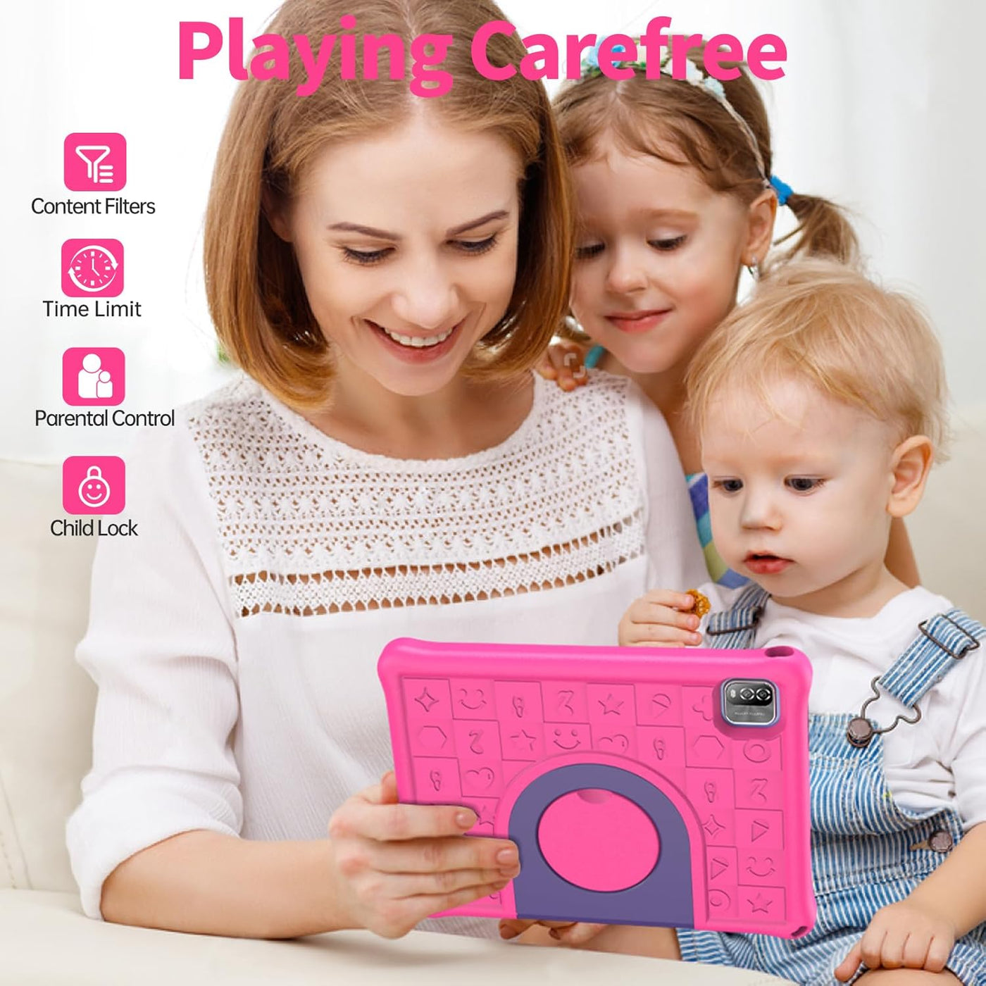 VOLENTEX Tablet de 10 pulgadas con funda, tableta Android 15 para e...
