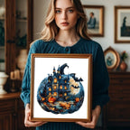Rompecabezas de madera para adultos, rompecabezas de madera de calabaza de Halloween de 200 piezas, rompecabezas de madera con forma de animal único, regalos para adultos, 11.4 x 10.6
