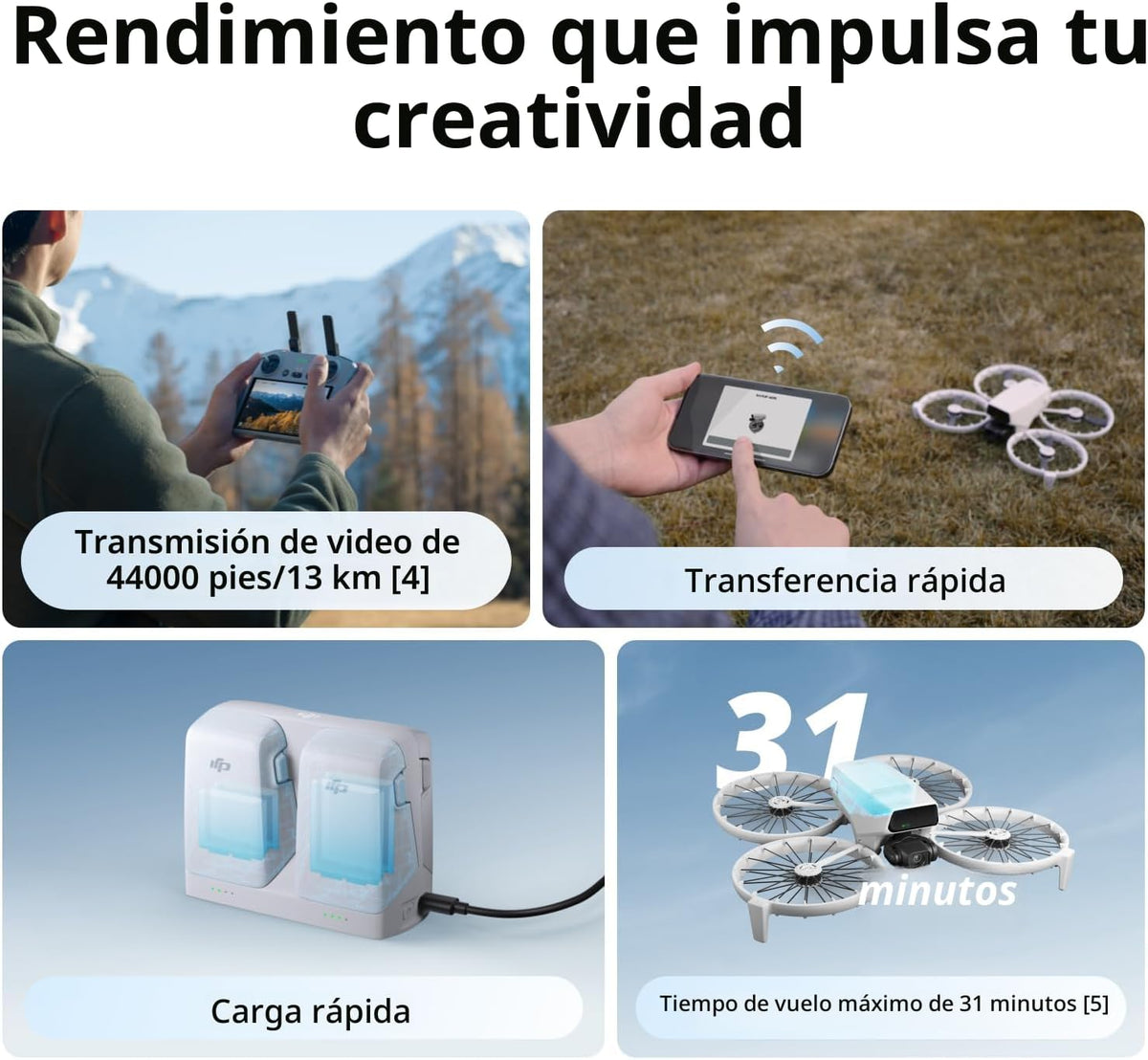 DJI Flip Fly More Combo con controlador remoto RC 2 con pantalla, dron con cámara 4K UHD para adultos, despegue desde la palma, retorno automático, vuelo inteligente, 3 baterías para 93 minutos de