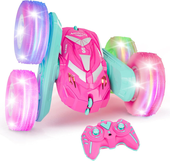 Amicool - Auto de control remoto para niñas de 6 a 12 años con luz...