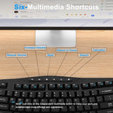 Combo de teclado y mouse inalámbricos, teclado ergonómico con 6 tec...
