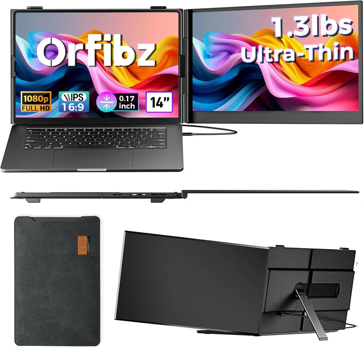 Orfibz Extensor de pantalla para computadora portátil de 14", monit...