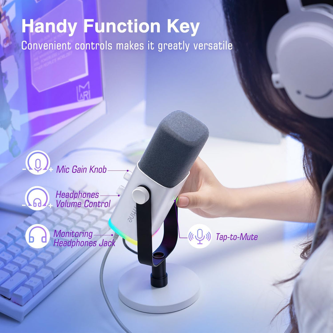 FIFINE XLR\/USB Micrófono para juegos de Gaming para transmisiones...