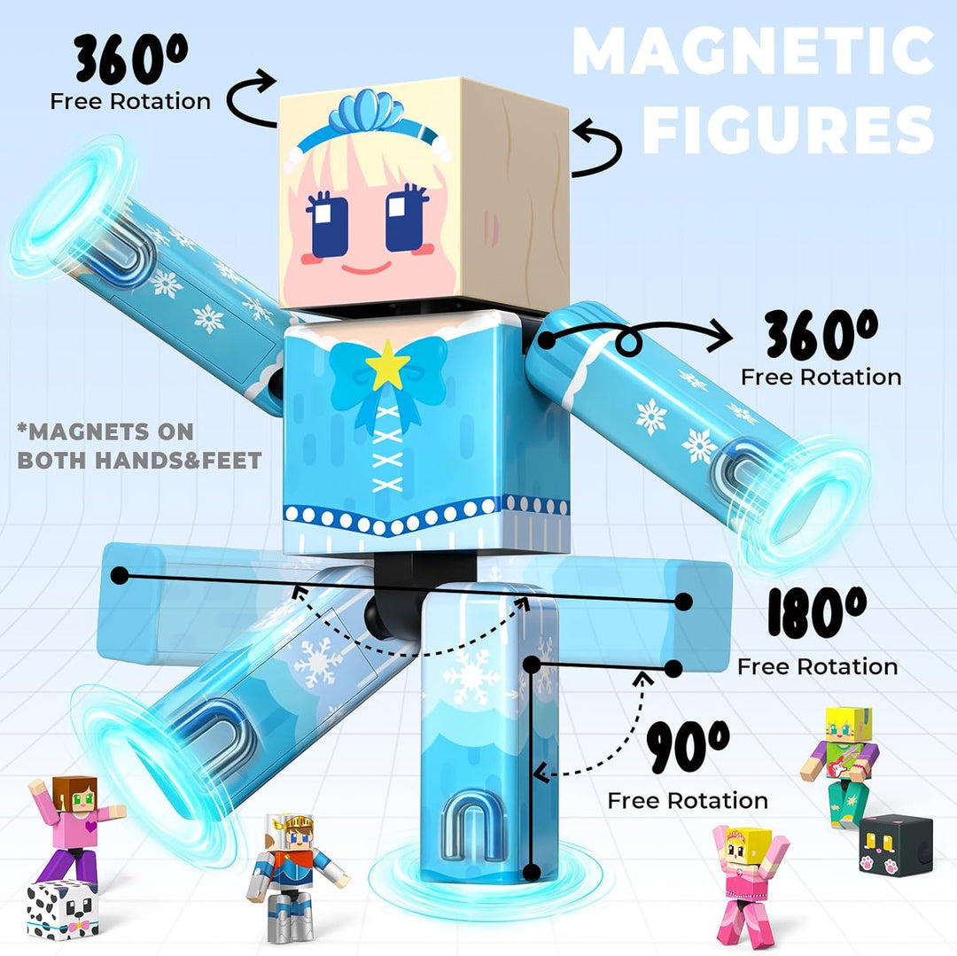 Magneverse Juego de 20 figuras de acción magnéticas, bloques de con...
