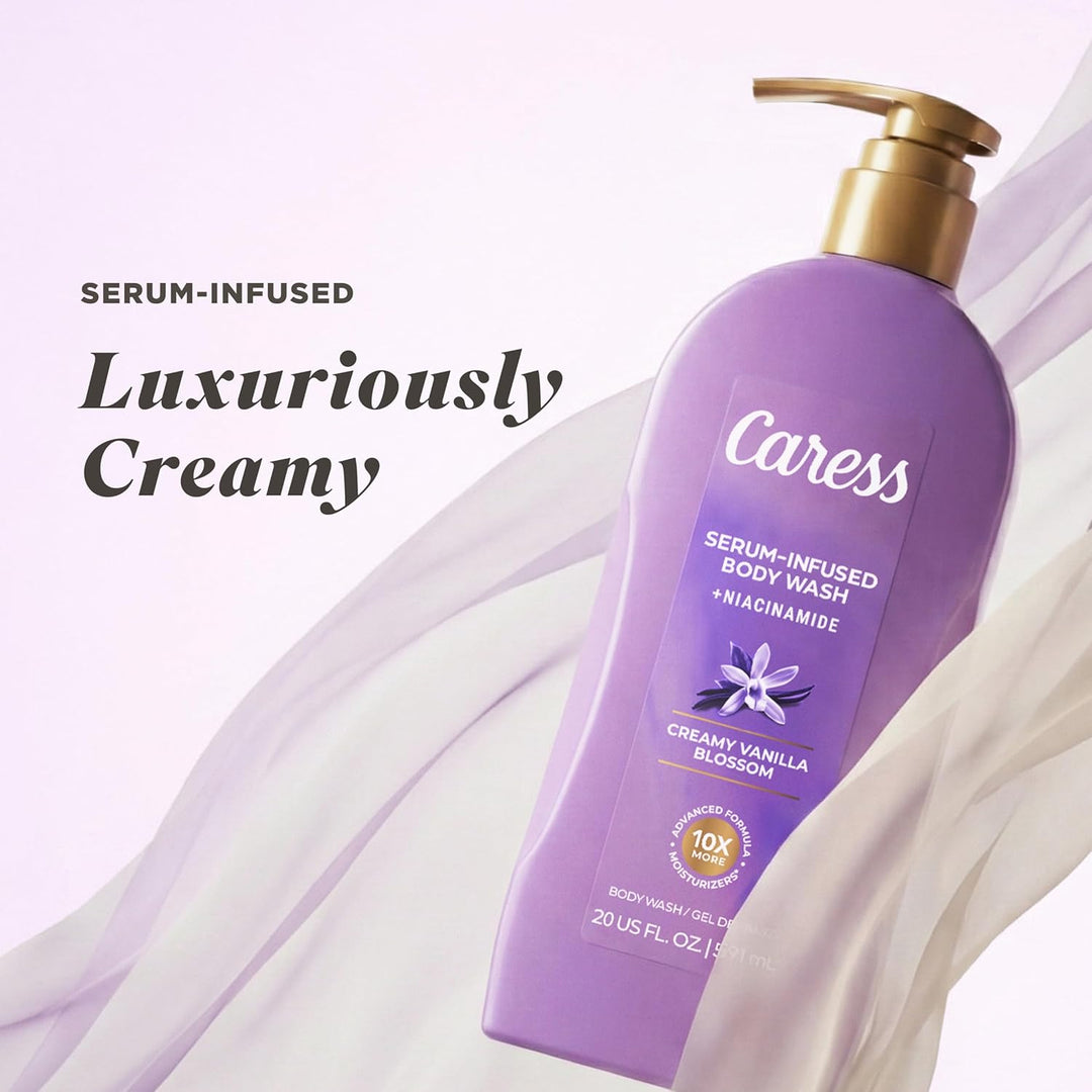 Caress Jabón corporal hidratante cremoso de flor de vainilla con bo...