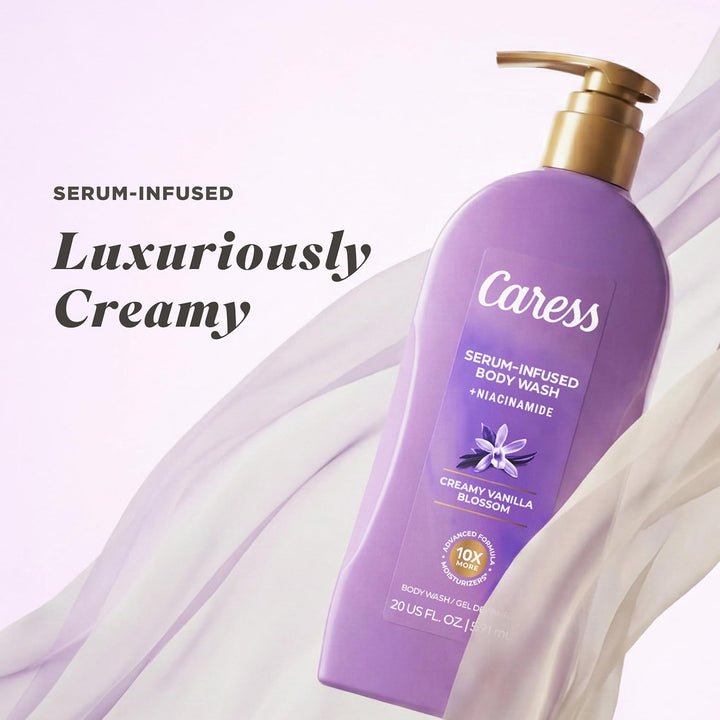 Caress Jabón corporal hidratante cremoso de flor de vainilla con bo...