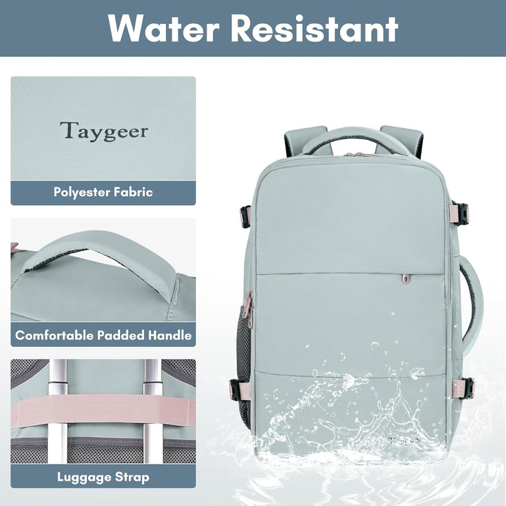 Taygeer Mochila de viaje para mujeres y hombres, aprobada por la TS...