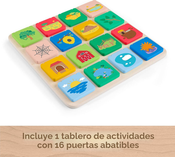 Fisher-Price Tablero de madera para levantar y revelar