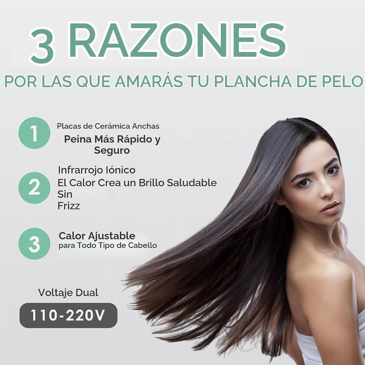 MINT Stellar - Plancha iónica de cerámica para cabello fino\/medio...
