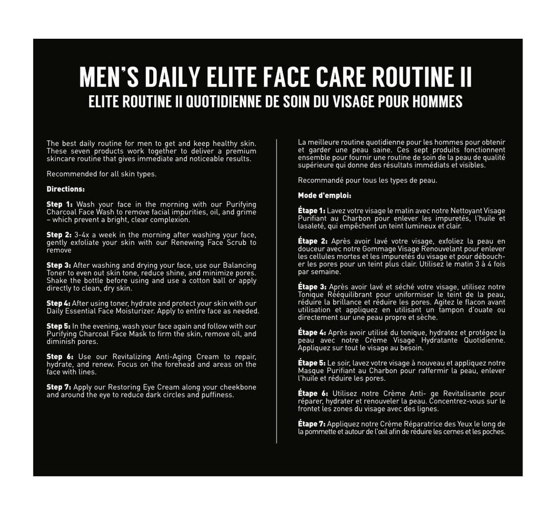 Brickell Daily Elite Face Care Routine II para hombre, tónico, lava...