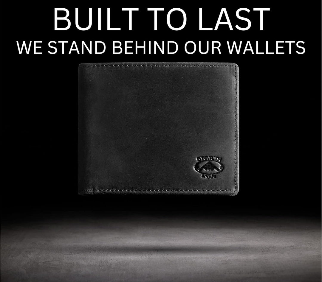 Stealth Mode Billetera de cuero para hombre. Billetera con RFID + 8...