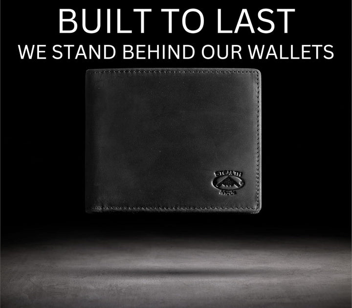 Stealth Mode Billetera de cuero para hombre. Billetera con RFID + 8...