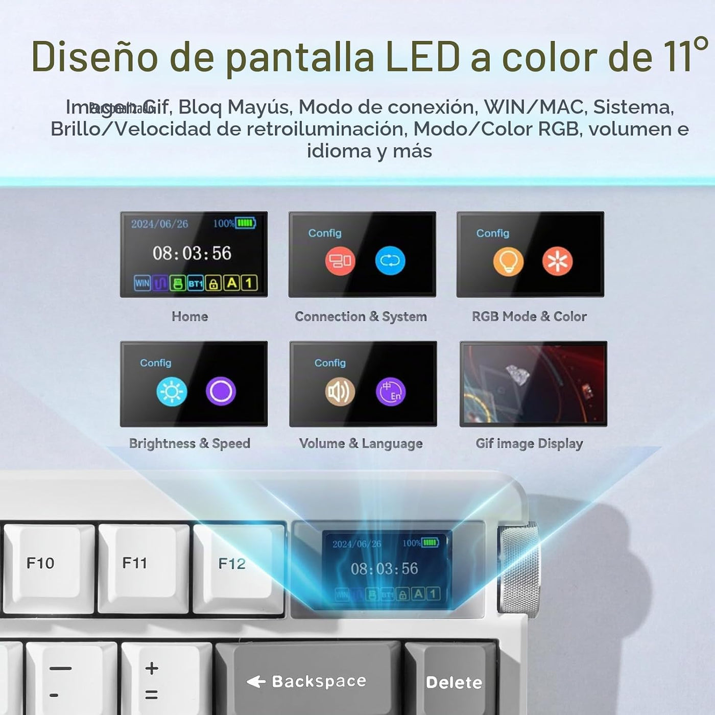 X Aula Nova75 - Teclado mecánico inalámbrico 75% para computadora,...