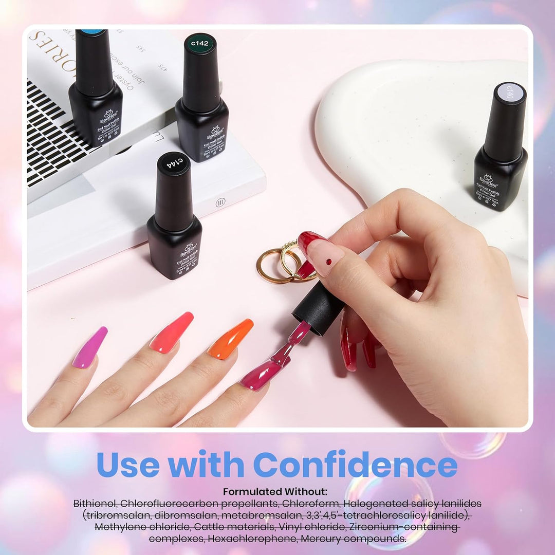 Beetles - Kit de esmalte de uñas de gel pastel, 36 colores con gel...