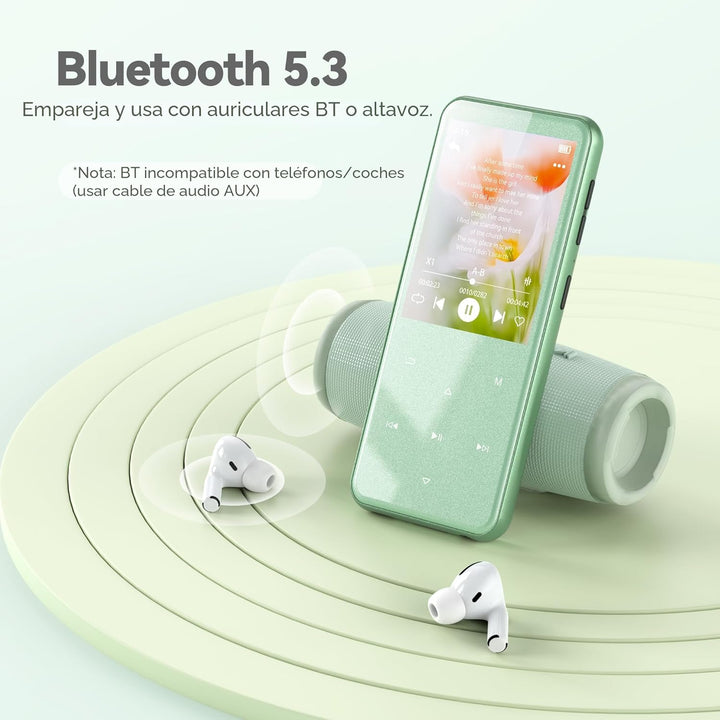 AGPTEK Reproductor MP3 de 64 GB con Bluetooth, reproductor de músic...