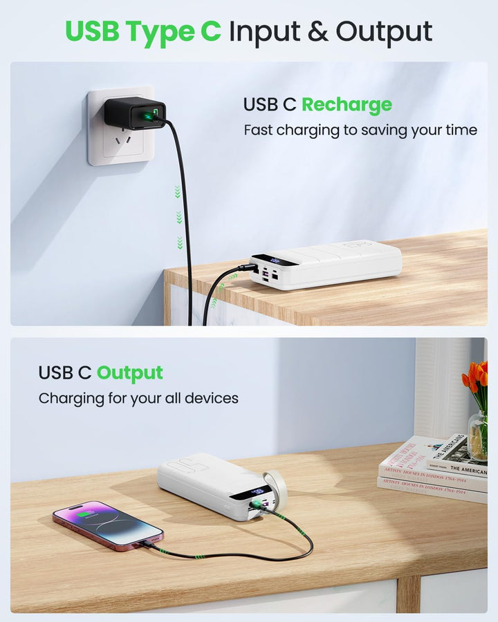 DAOLOT Banco de energía de carga rápida 50000mAh - 22.5W cargador p...