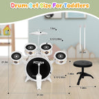 Juego de batería para niños pequeños de 1 a 3 a 5 años, juguetes musicales