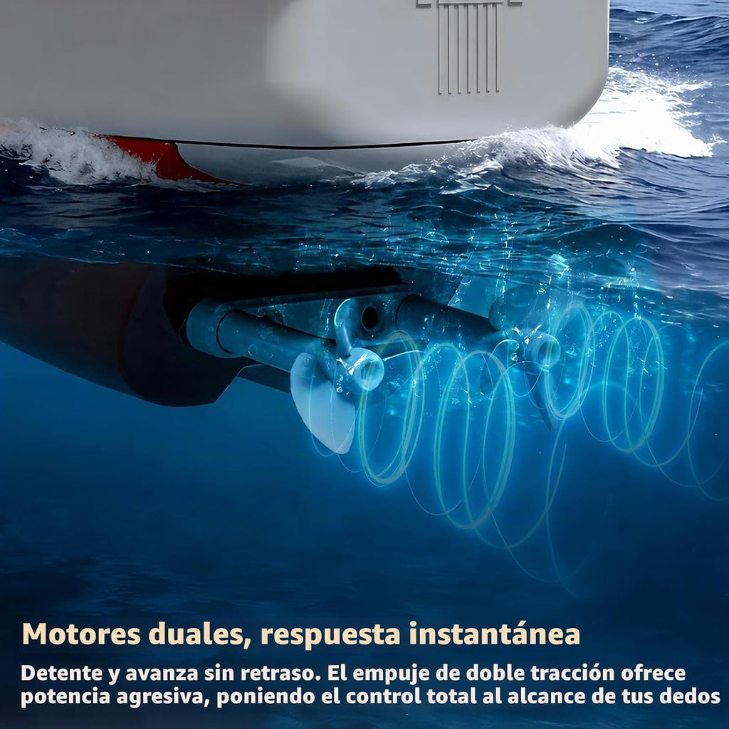 Barco a control remoto con rociador de agua, buque de guerra de 16 pulgadas con 2 baterías recargables, 15 mph de doble motor a control remoto barco militar para piscina y lago, muestra un