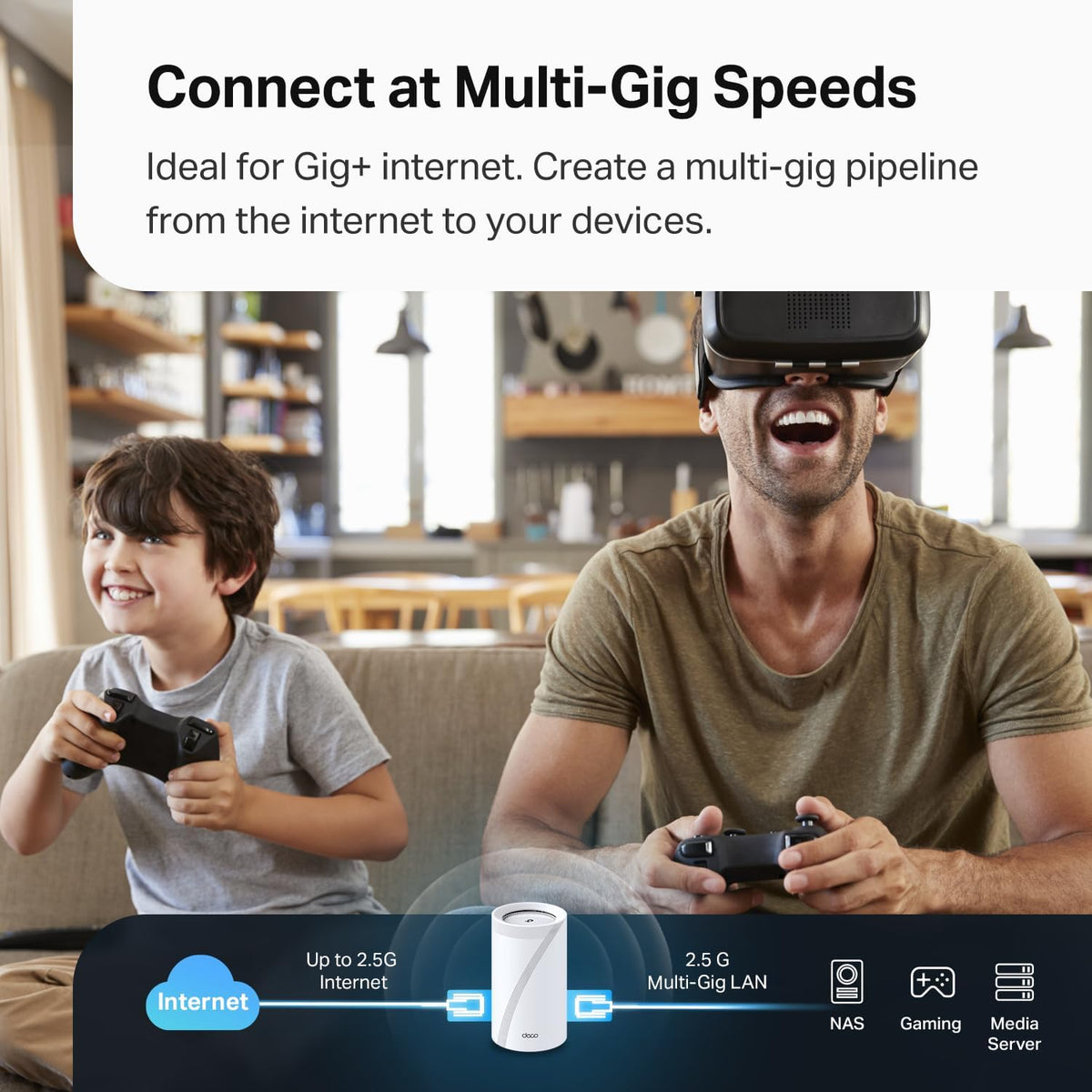 Deco 7 Pro Tri-Band WiFi 7 BE10000 Sistema de malla para todo el hogar 6