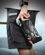 Mumba Funda protectora para Nintendo Switch 1 (versión 2017), [Battle Series] [Soporte integrado] Funda de agarre resistente para consola Nintendo Switch con cómodos agarres acolchados (negro)