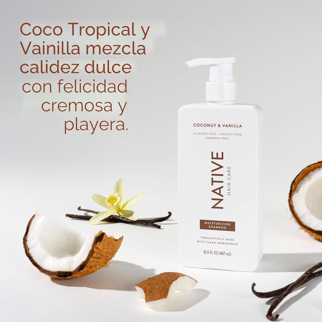 Native El champú y acondicionador de coco y vainilla contiene ingre...