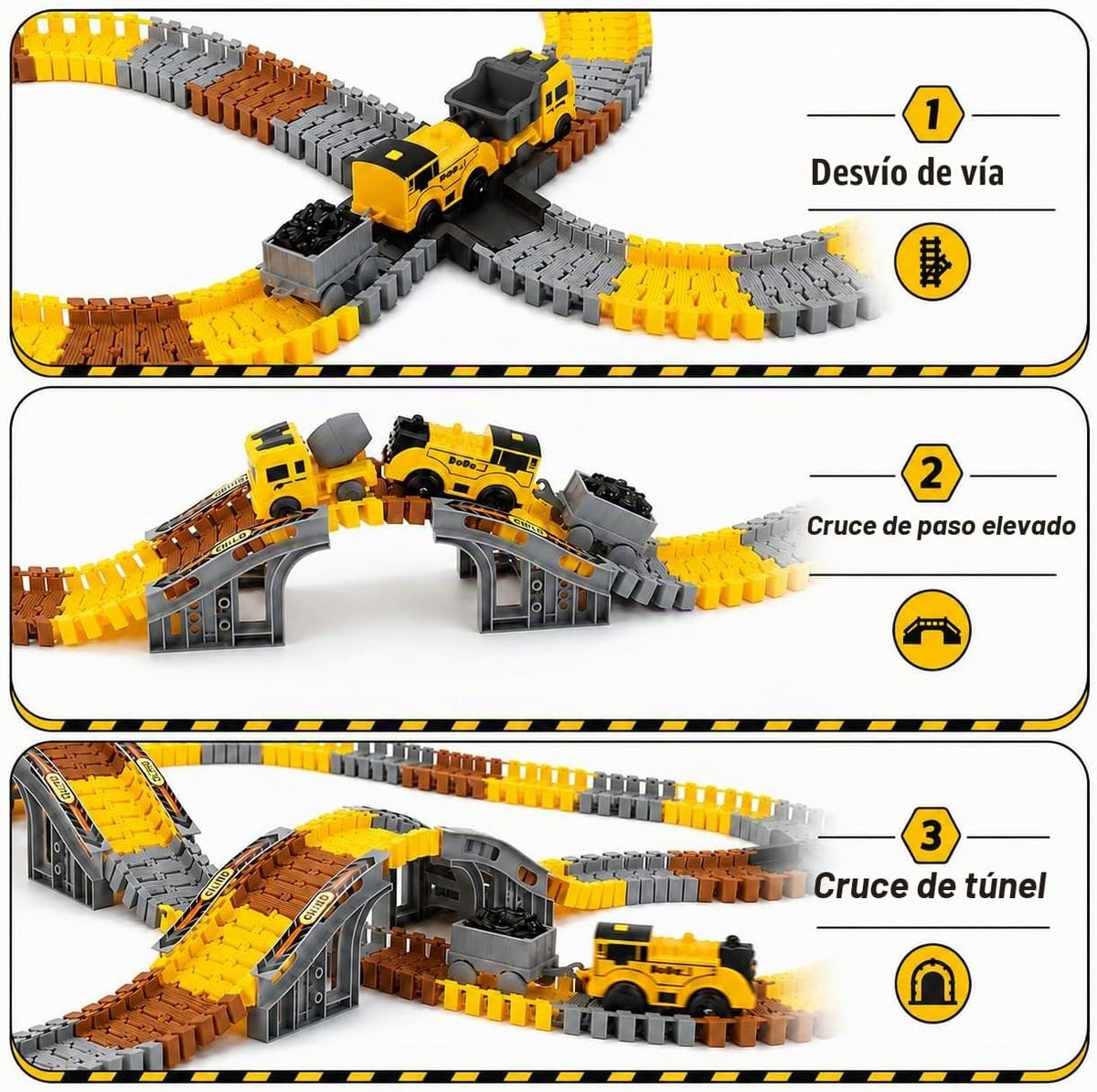 Construction Race Track Set 235 Pcs Toy para Kids 3-8 Flexible DIY Road Toy