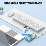 Combo de teclado y mouse inalámbricos, teclado ergonómico silencios...