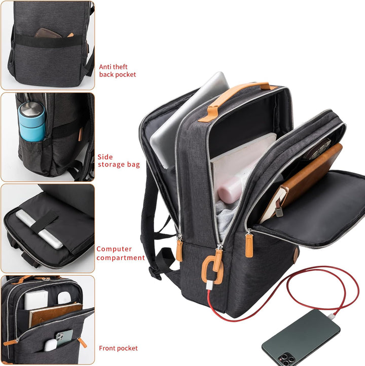 NOBLEMAN Mochila para portátil de viaje para hombres, resistente al...