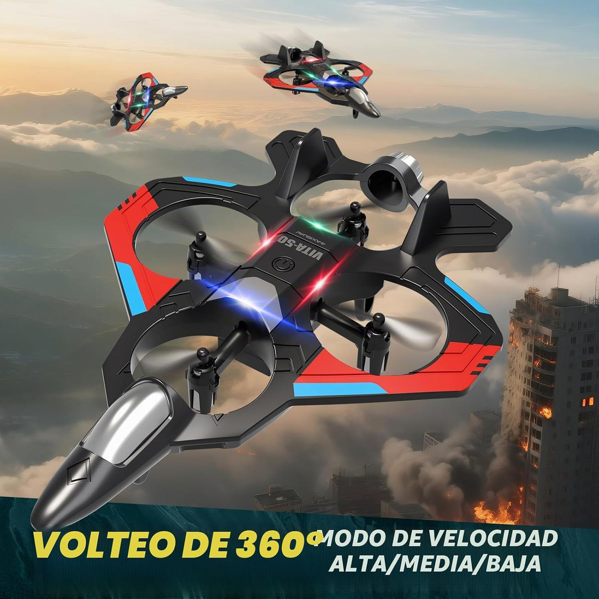 4DRC Aviones RC con control remoto para niños, aviones de control remoto de espuma para niños, adultos principiantes, helicópteros de combate a control remoto para niños y adultos, giro de 360° fácil