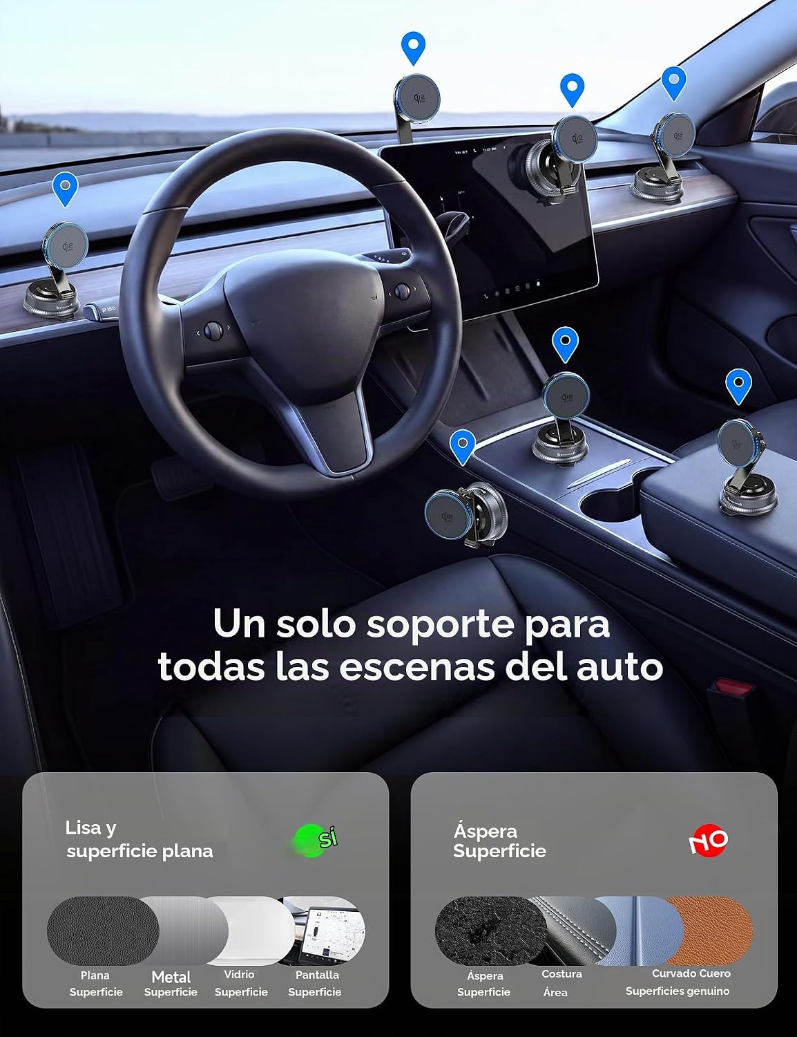 Qi2.2 Cargador MagSafe de montaje para automóvil de 25 W, ventilador
