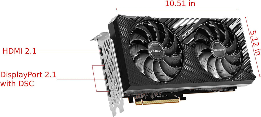 ASRock AMD Radeon RX 7700 XT Challenger 12GB GDDR6 192 bits 0dB Enf...