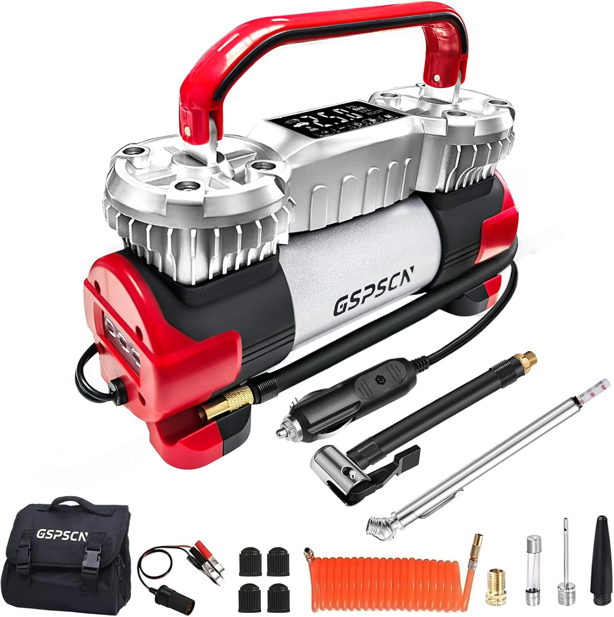 GSPSCN - Inflador digital de neumáticos 12V Compresor de aire portá...