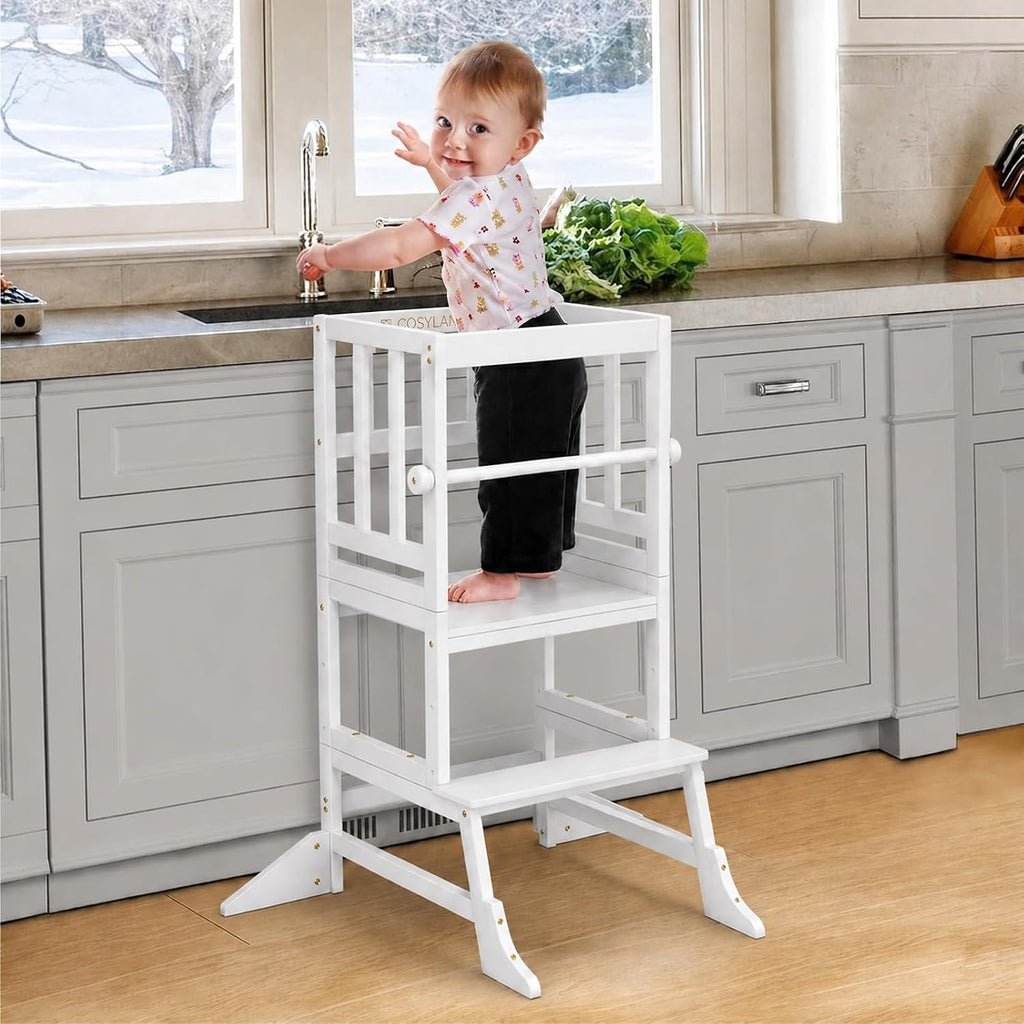 COSYLAND Torre de pie para niños pequeños, taburete de cocina de altura