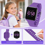 Relojes para niños y niñas, reloj deportivo digital con contador de pasos, podómetro, alarma de vibración, sin aplicación, impermeable, rastreador de fitness, reloj para niños, niñas, adolescentes