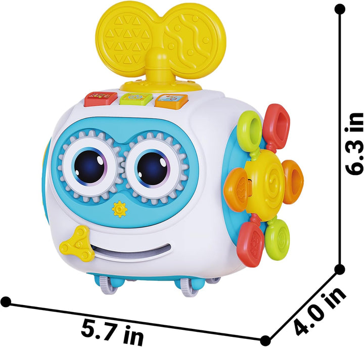 MoraBaby Cubo musical de robot para niños pequeños de 1 a 3 años, c...