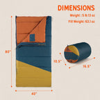 Kelty Solstice - Saco de dormir rectangular de gran tamaño, 2-3 estaciones