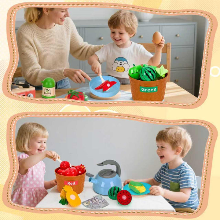 Juego de 90 accesorios de cocina, cocina de simulación con ollas, s...