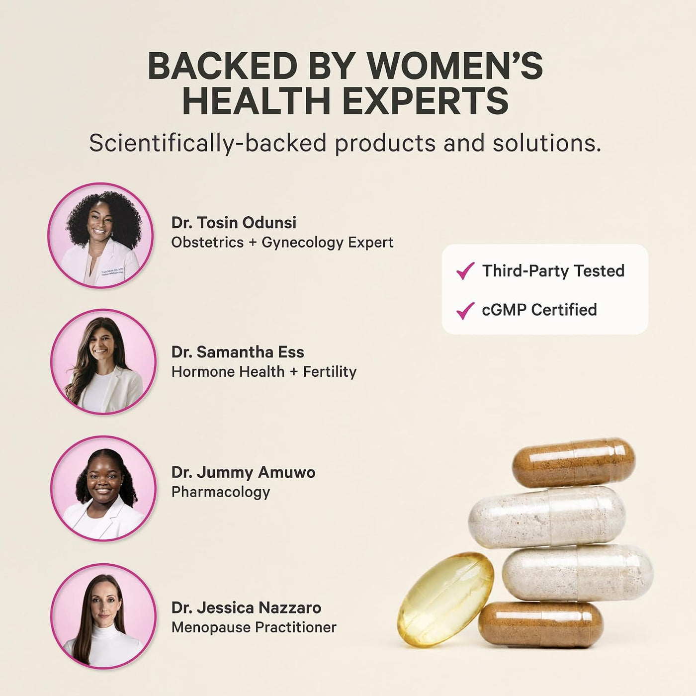 Multivitamínico de equilibrio hormonal Pink Stork para mujeres, 60...