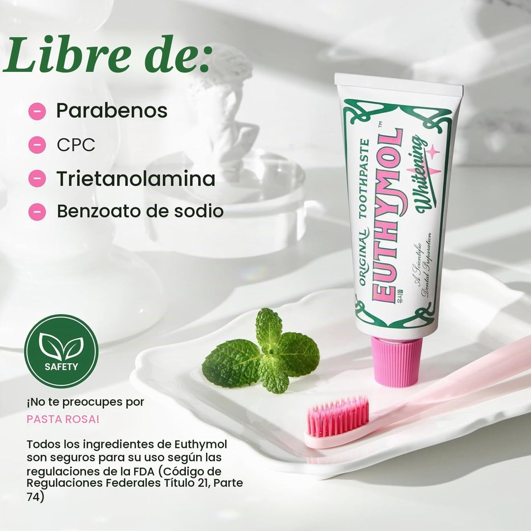 EUTHYMOL Pasta de dientes blanqueadora (3.7 onzas líquidas x 3, paq...