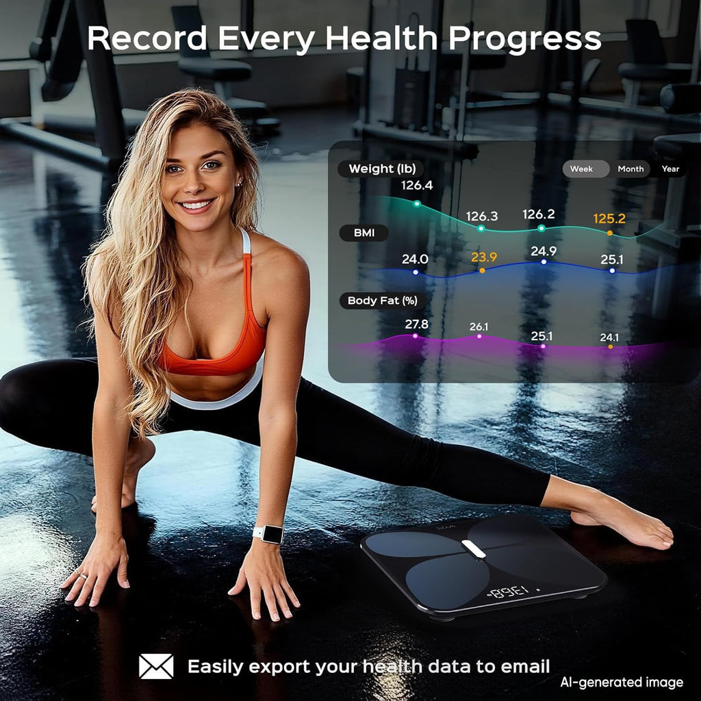 Wyze - Báscula de baño inteligente, Bluetooth, 400 libras, color negro