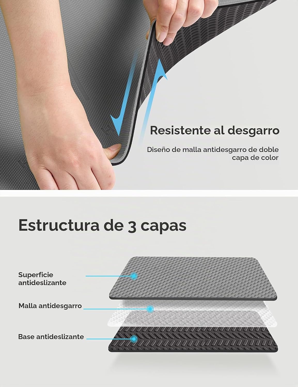 Heathyoga Tapete de Yoga Antideslizante Ecológico, Sistema de Alineación Corporal, Material TPE Certificado por SGS - Superficie Texturizada Antideslizante y Amortiguación Óptima, 72" x 26" Grosor 1/4