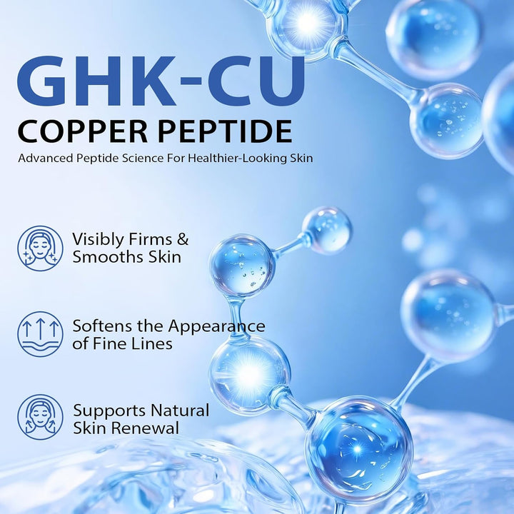 GHK-Cu - Crema peptídica para cara, crema hidratante de ternera azu...