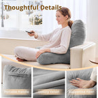 Sasttie Reading Pillow para Bed, Back Pillow para Sitting Up, Dark Grey