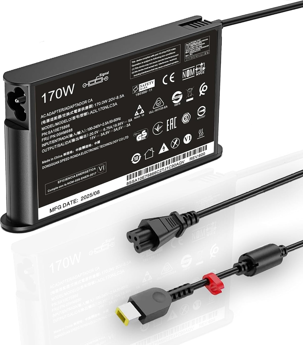 Cargador delgado de 170 W para Lenovo Thinkpad T15p T15g P15v P16v P15 P16