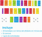 hand2mind MarbleTracers - Letras minúsculas, 24 bandejas de rastreo de letras, 10 canicas